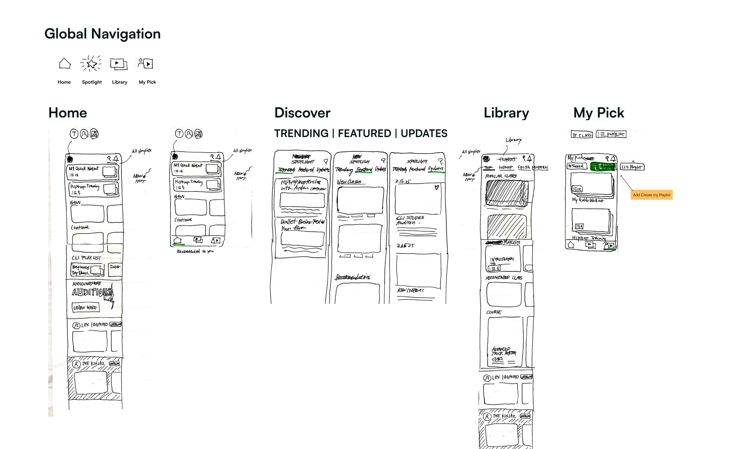 Wireframe sketch 1