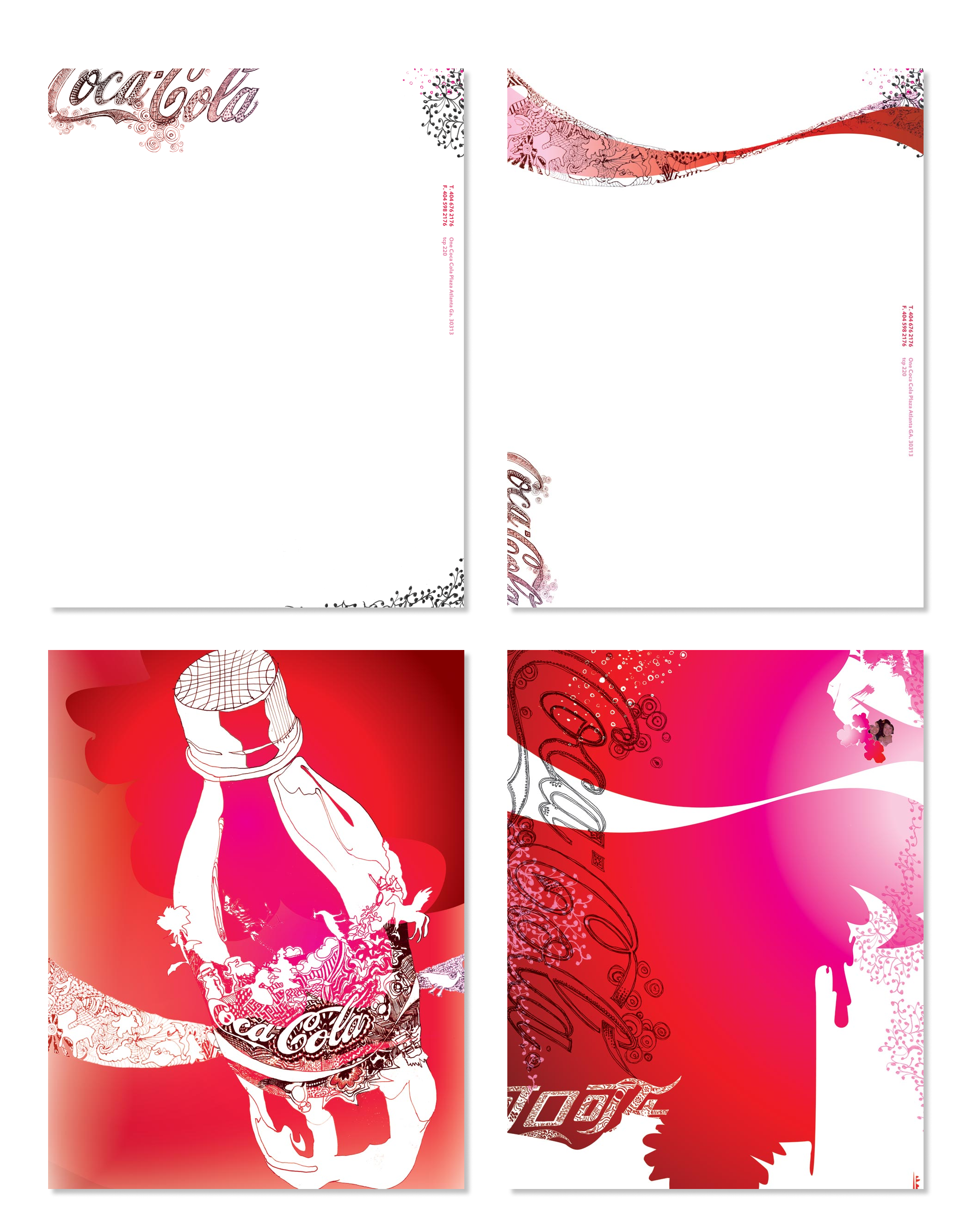 Coca-Cola SketchVibe letterhead and collateral system