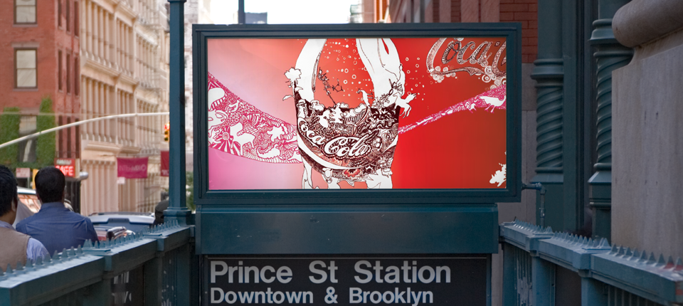 Coca-Cola SketchVibe subway lightbox ad