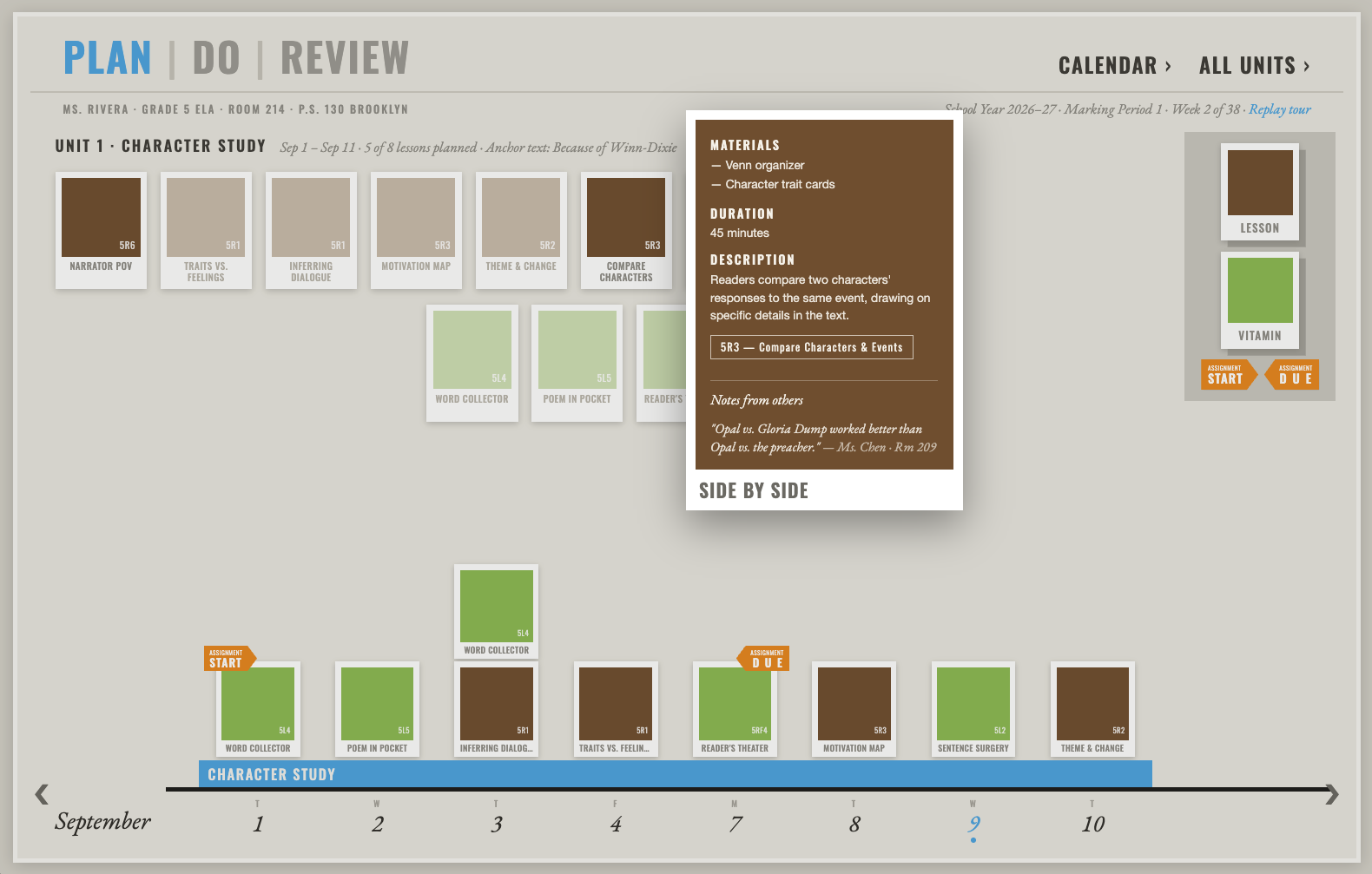 EduTrack screenshot 02 — planning screen