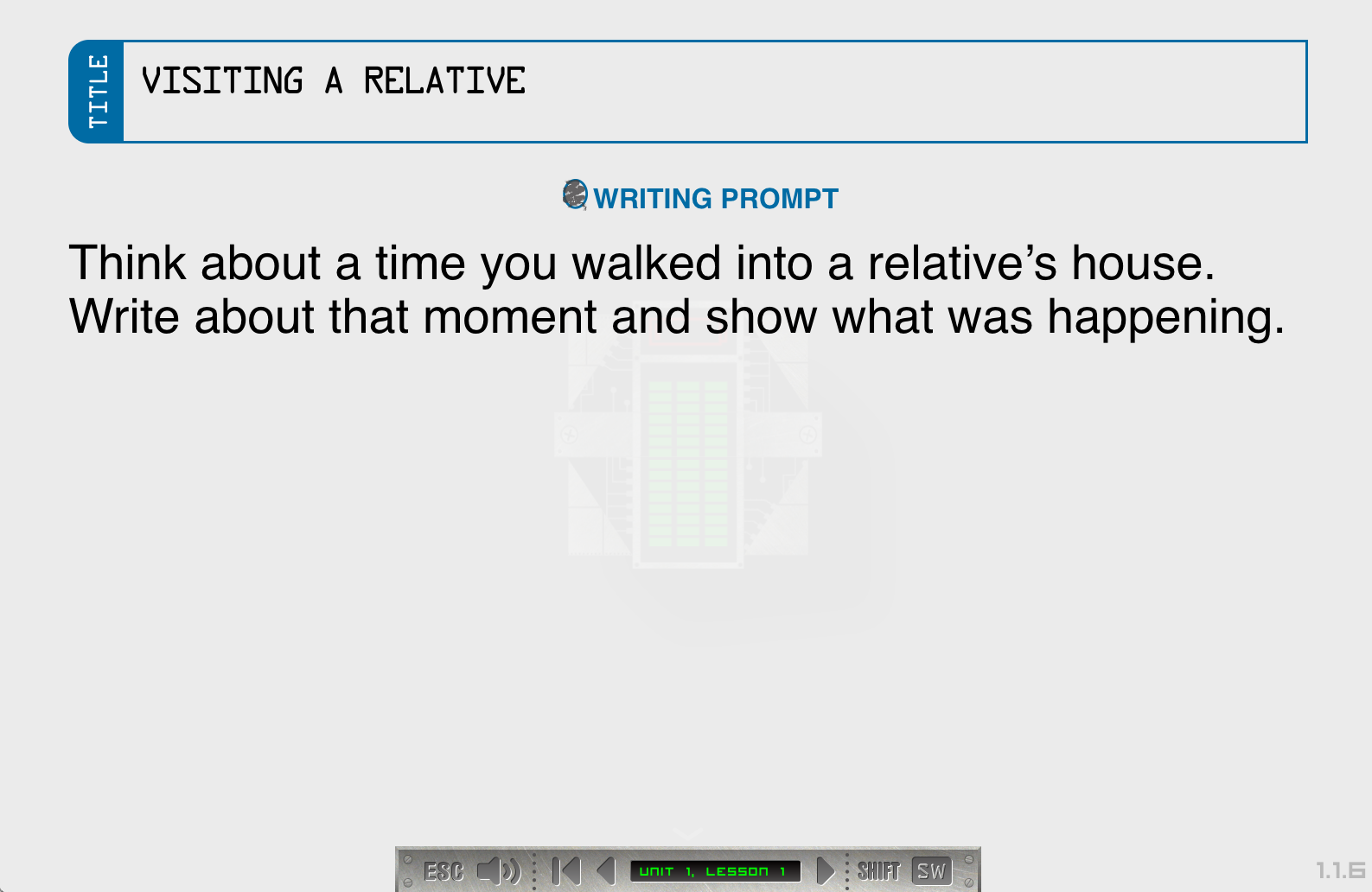 Contraption Quest — 'Visiting a Relative' writing prompt