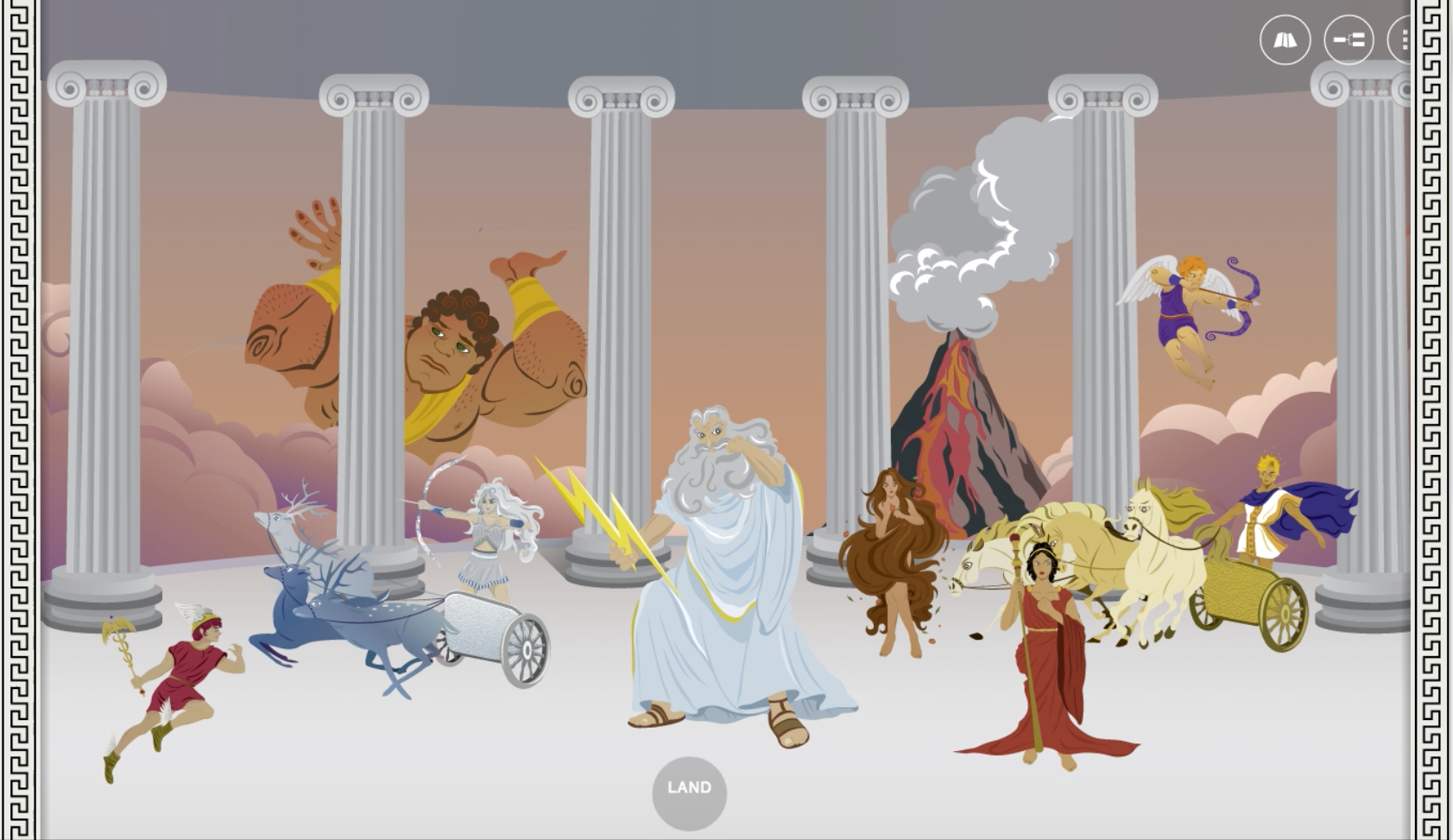 Myth World — Mount Olympus scene with the pantheon