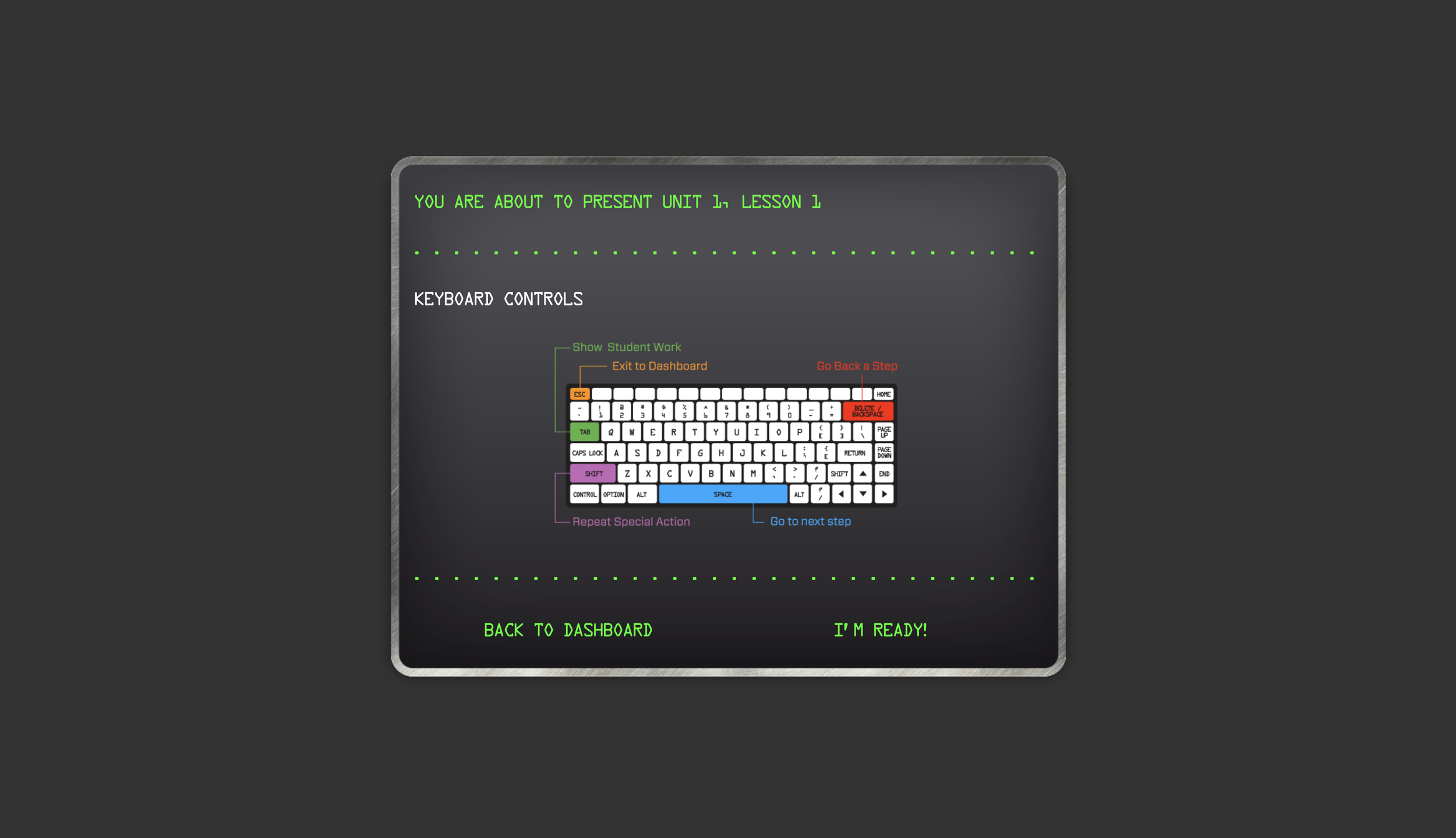 Robot Quest — Keyboard controls