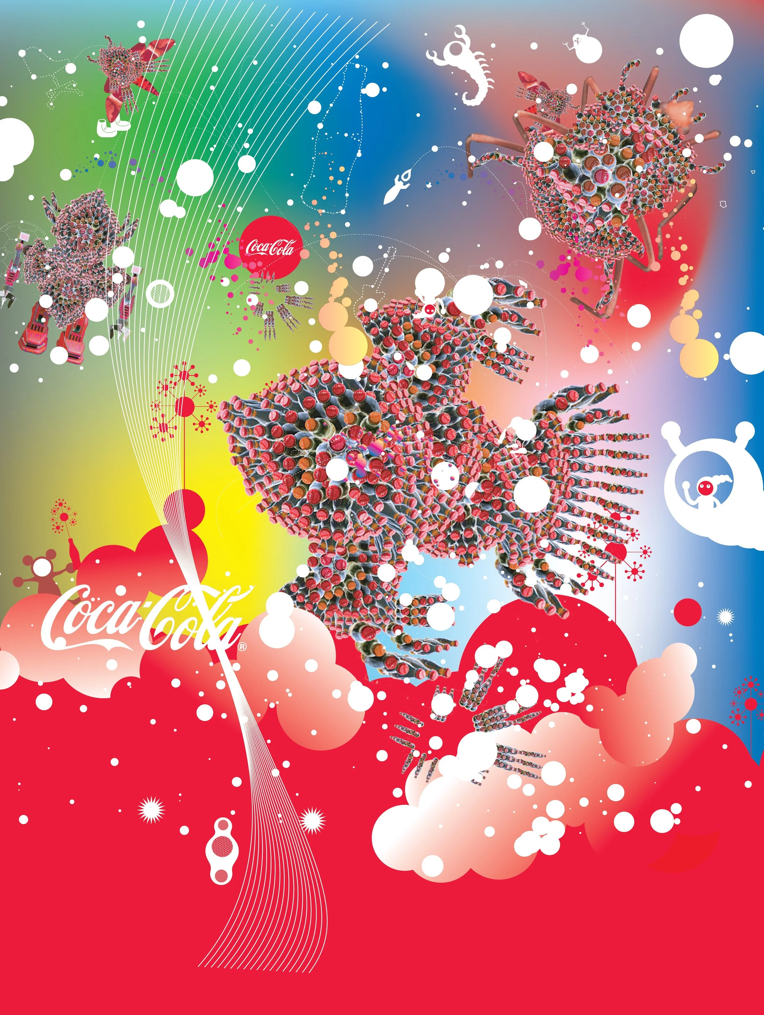 Coca-Cola Animal World illustration, winged creatures
