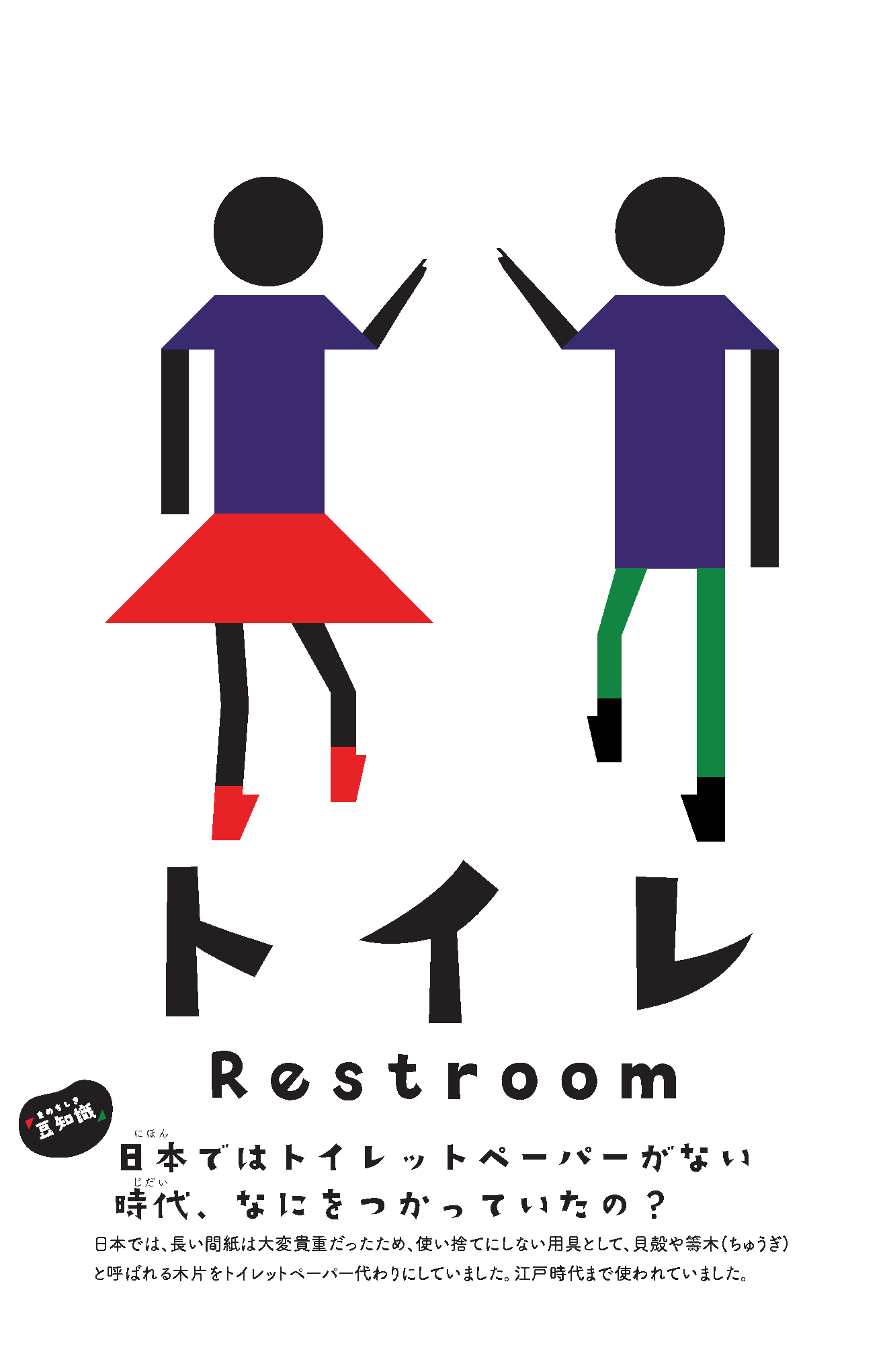 Restroom sign: what did people use before toilet paper?