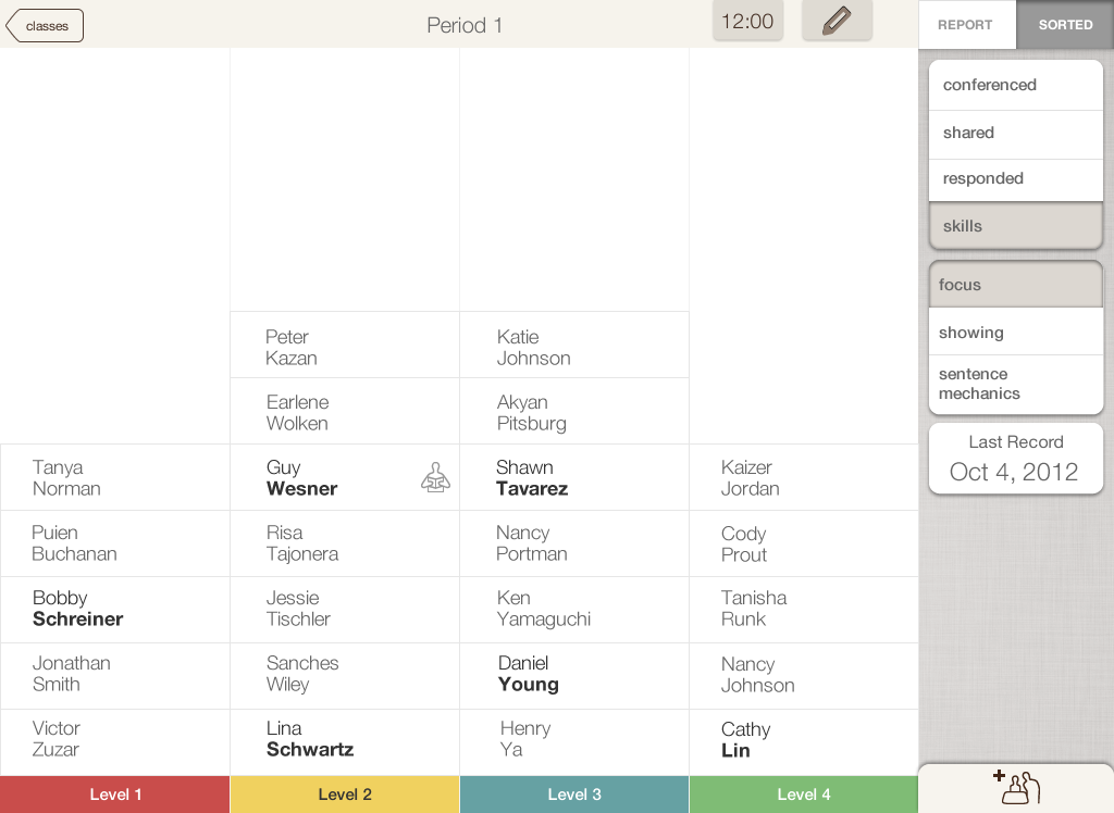 Prototype — sort skills focus view