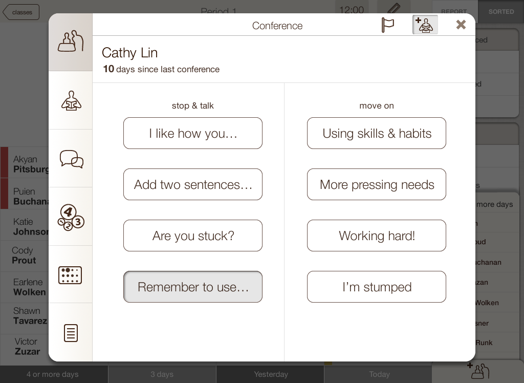 Prototype — conference input, stop & talk