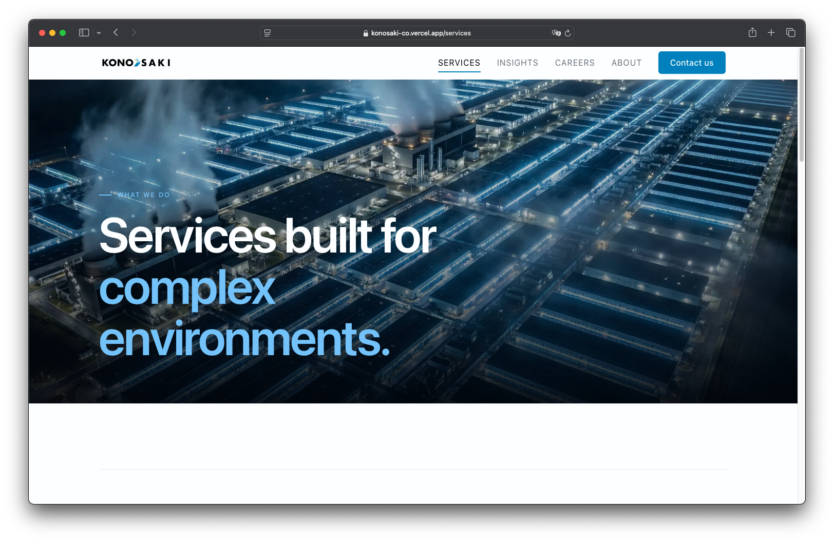 Konosaki services page
