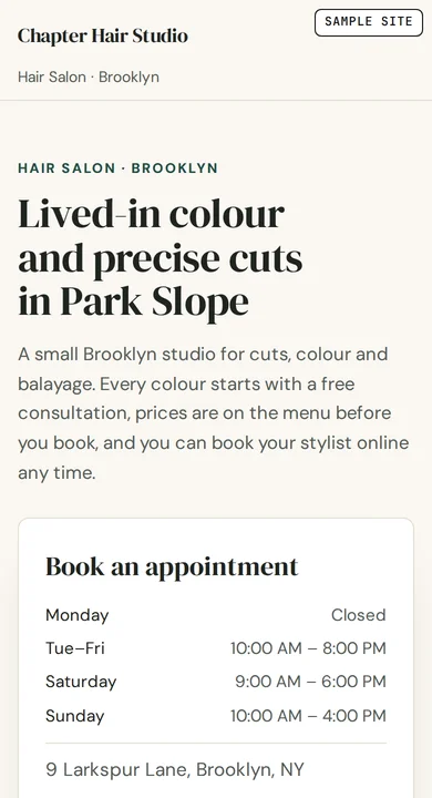Open Book direction on mobile