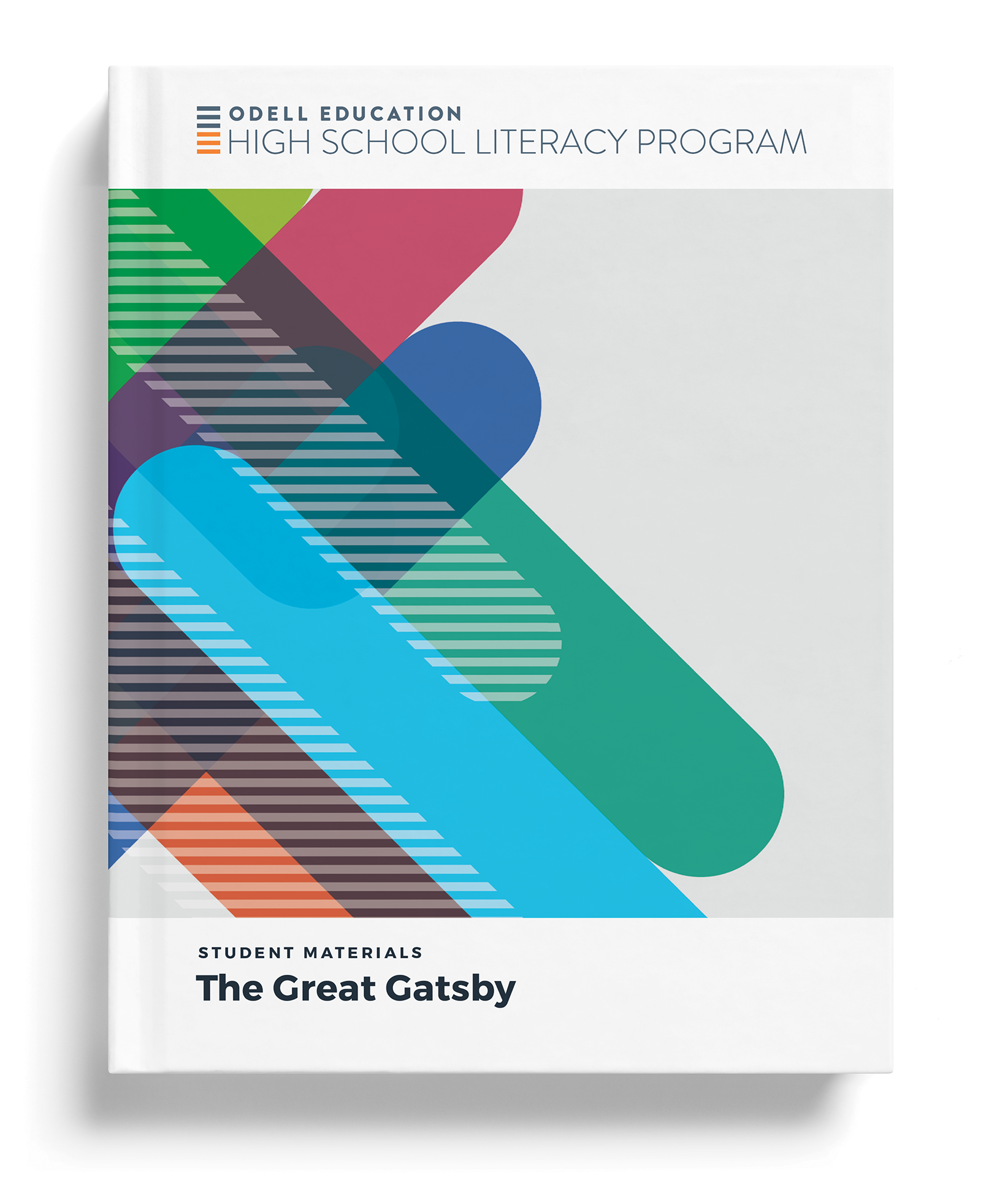 The Great Gatsby unit cover — layered pill shapes in blue, green and teal