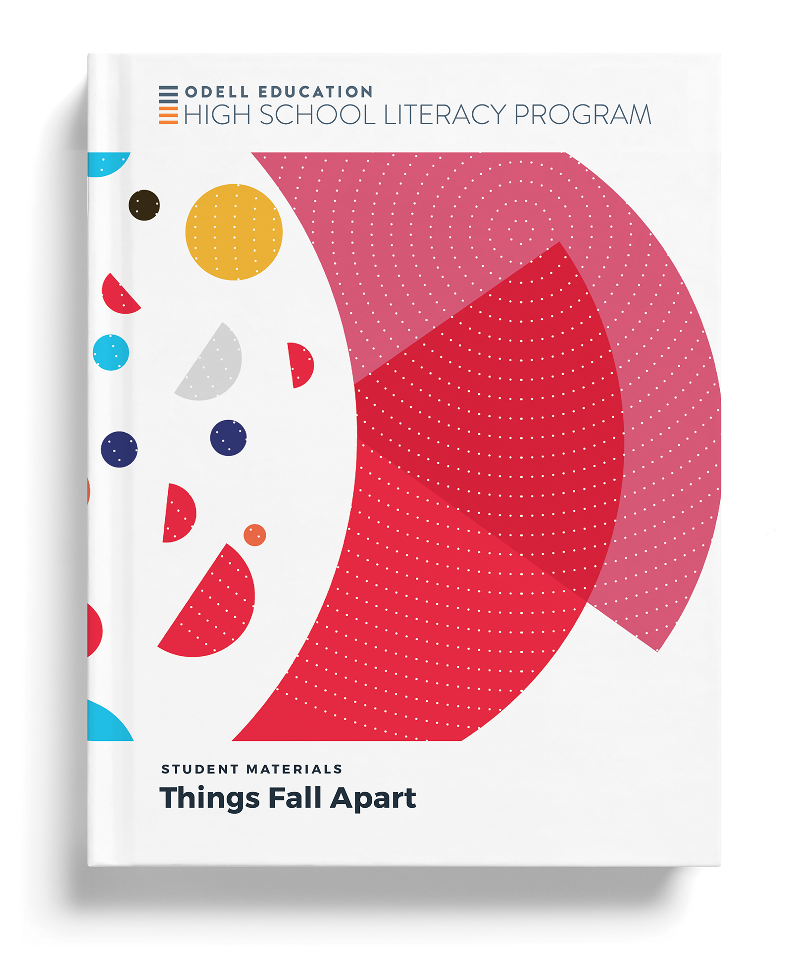 Things Fall Apart unit cover — red and pink dotted arcs with scattered dots