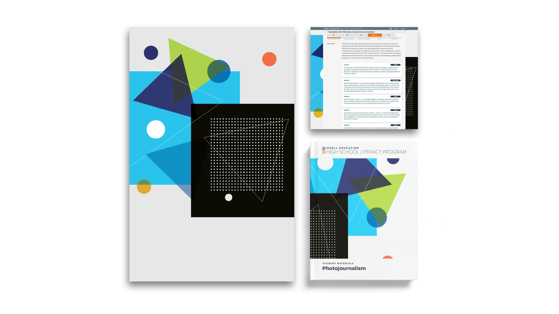 Unit-level branding applied — the Photojournalism student materials cover and matching web unit page