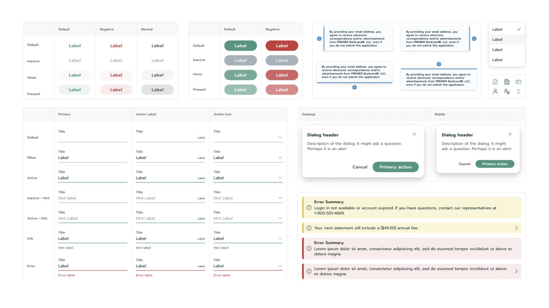 Design system — component inventory