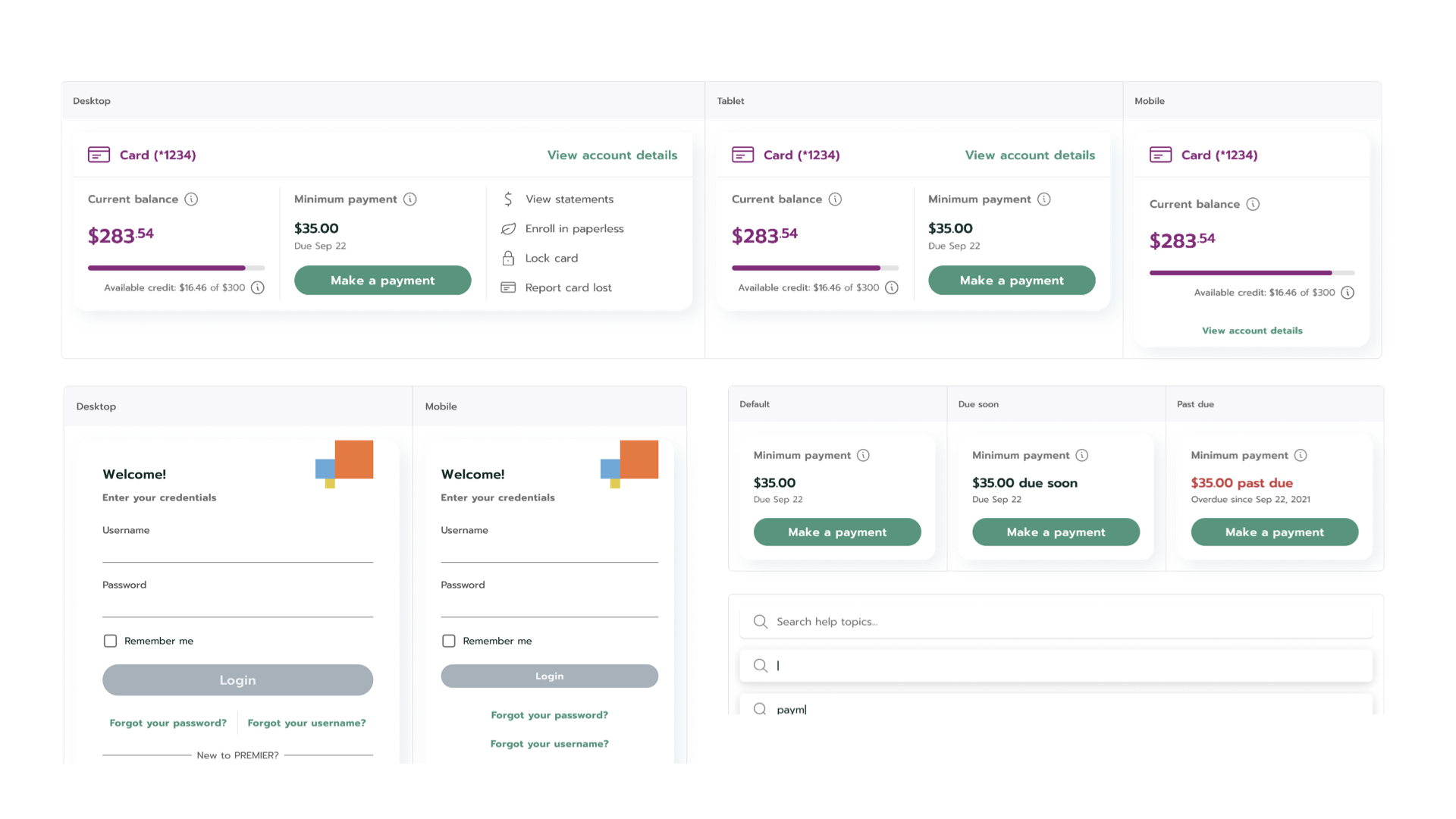 Design system — pattern documentation