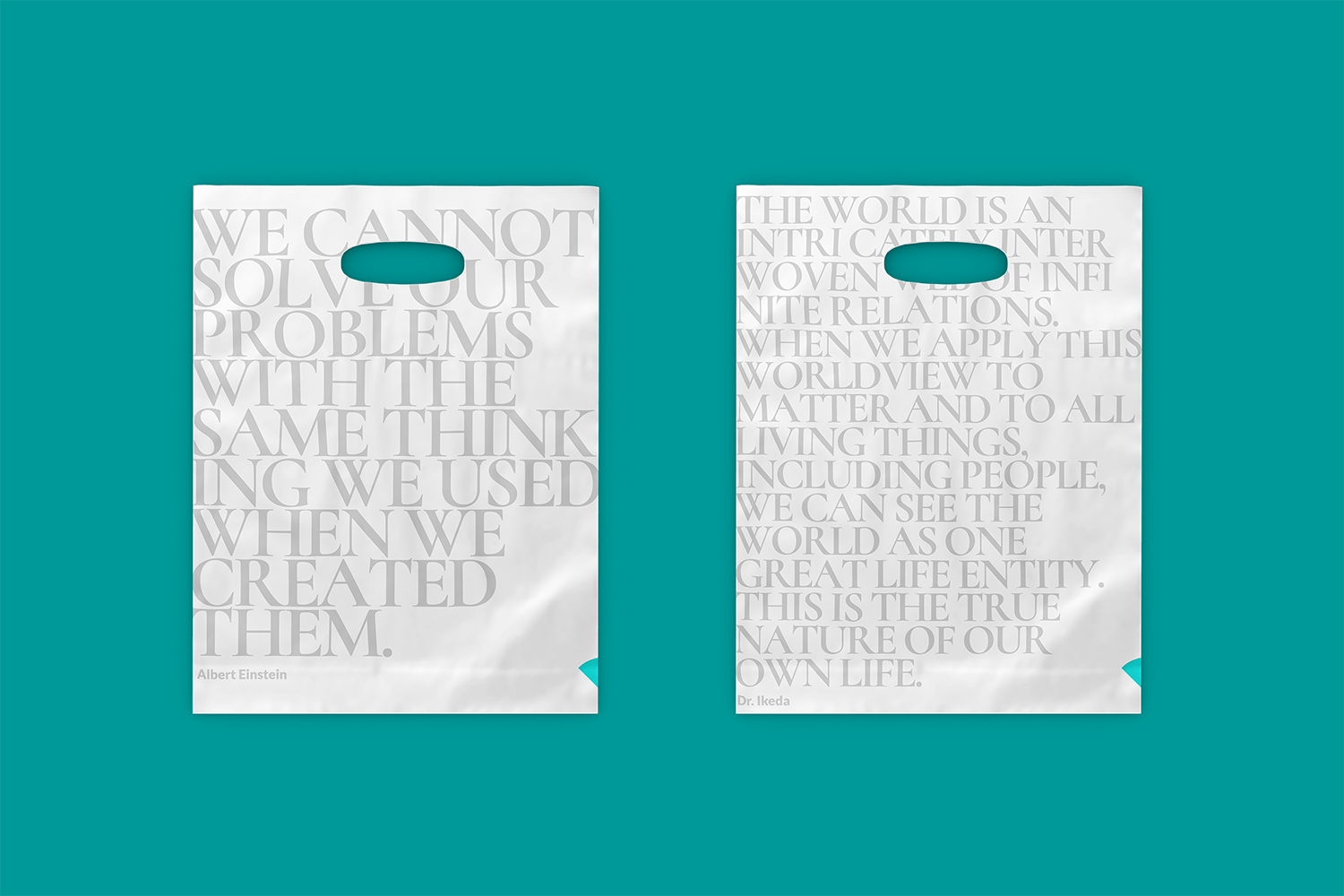 Value Frontier branded shopping bags with quotes