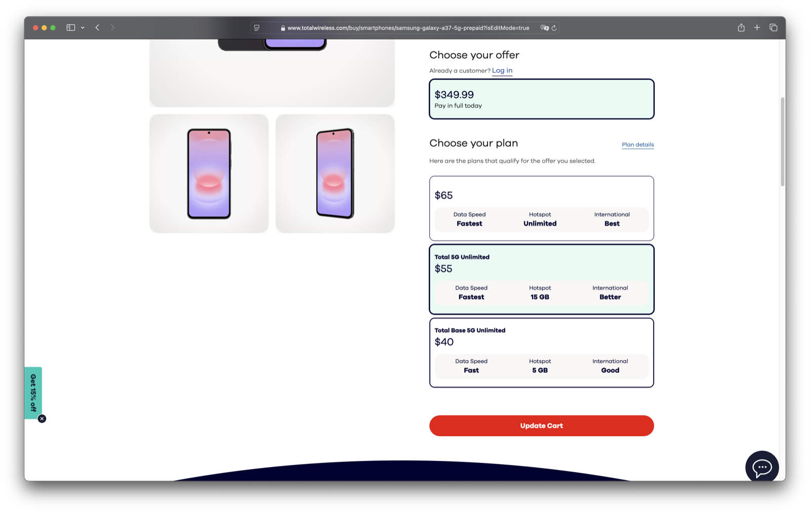 Device and plan detail — desktop