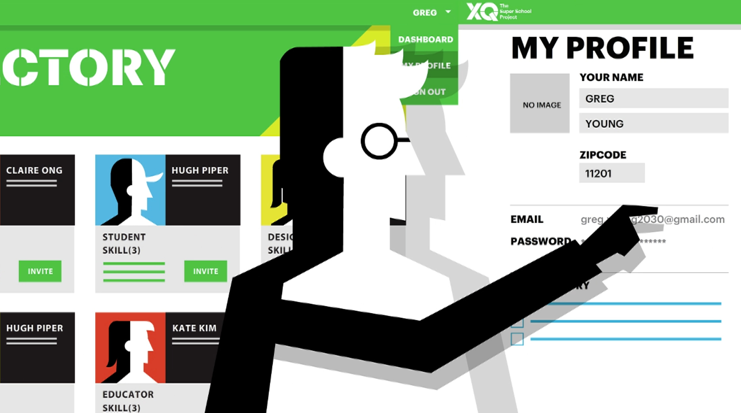 XQ motion design storyboard for Canvas walkthrough