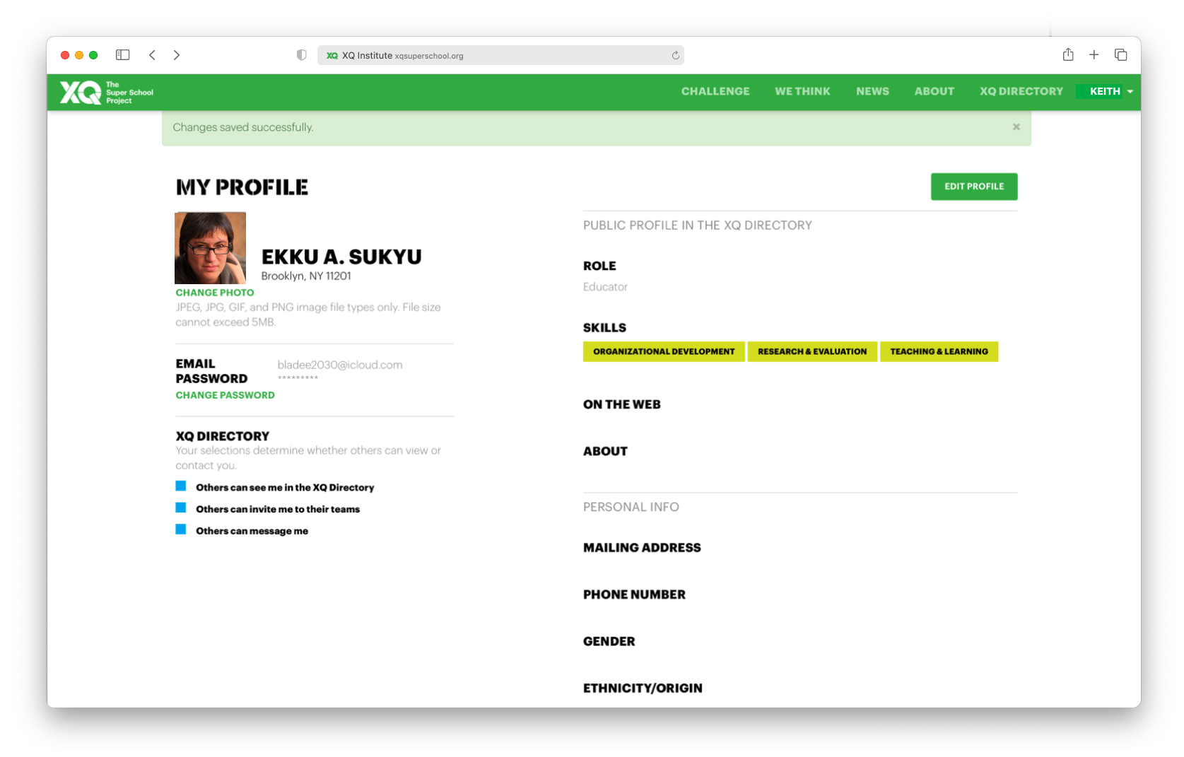 XQ Directory web page 1