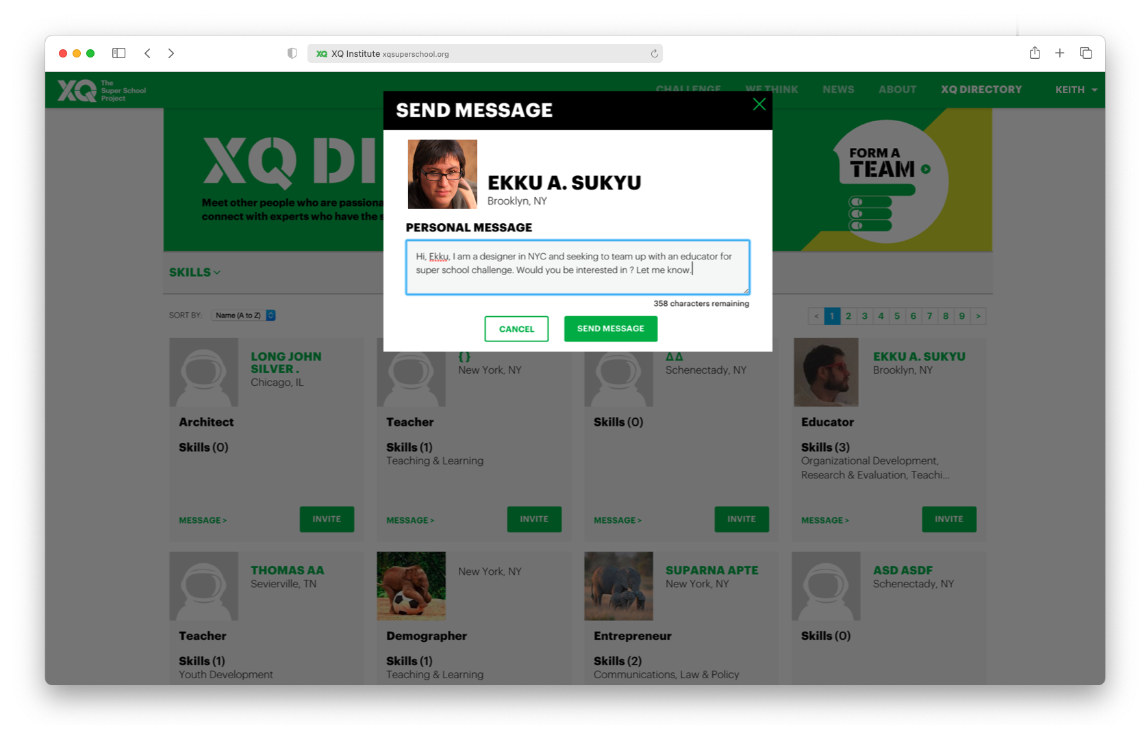 XQ Directory web page 3